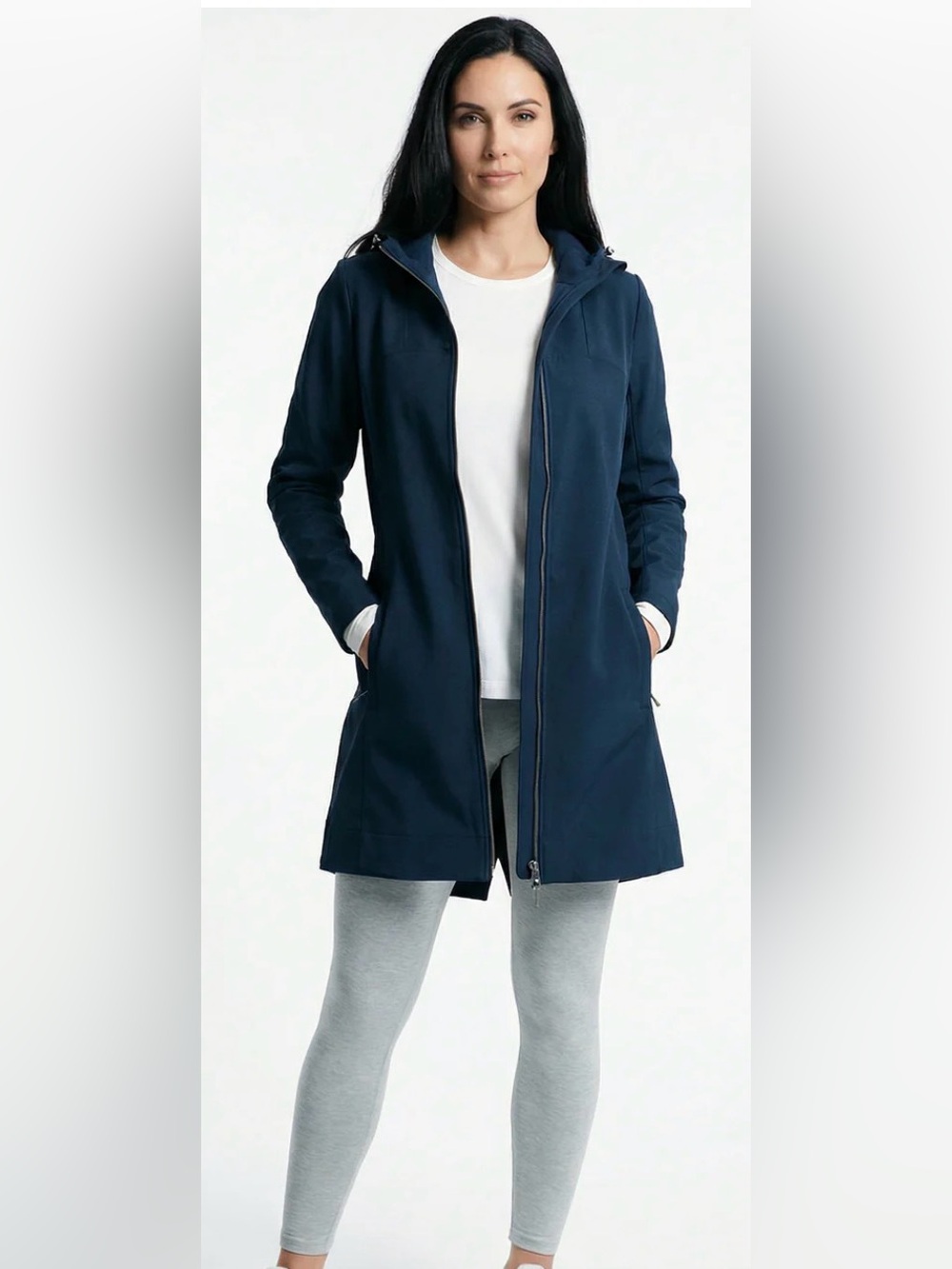 NWT Sunice Women’s Brooklyn Car Coat Hooded Softshell Jacket Midnight Blue M